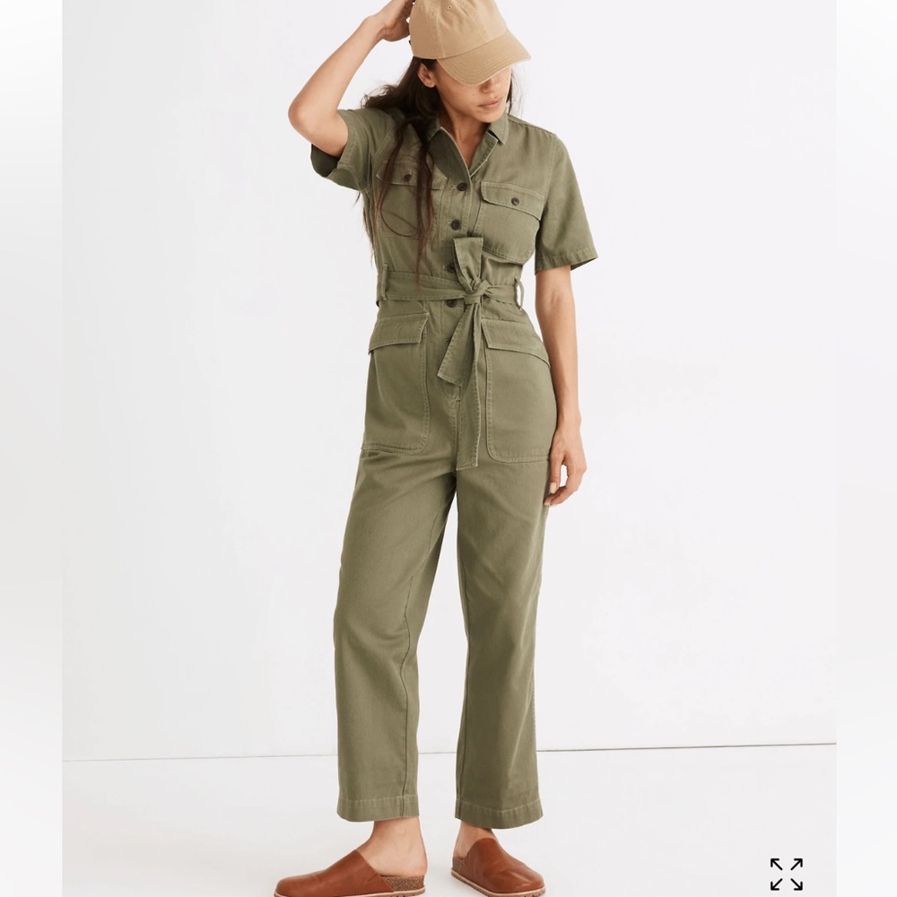 Madewell Curvy Tie-Waist Military Jumpsuit